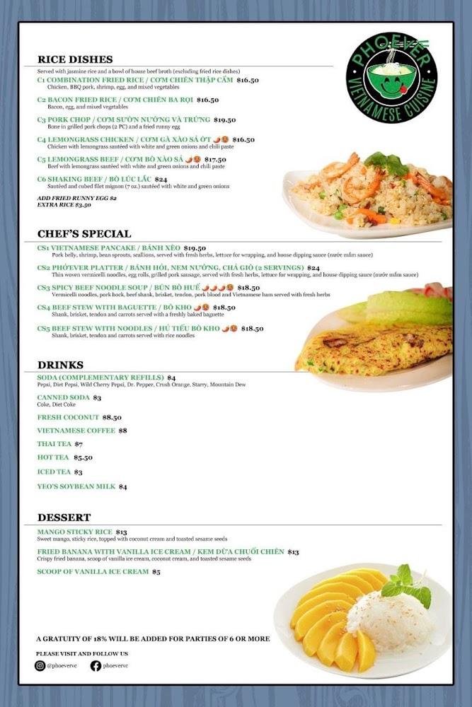 PhoEver Vietnamese Cuisine Menu image 2